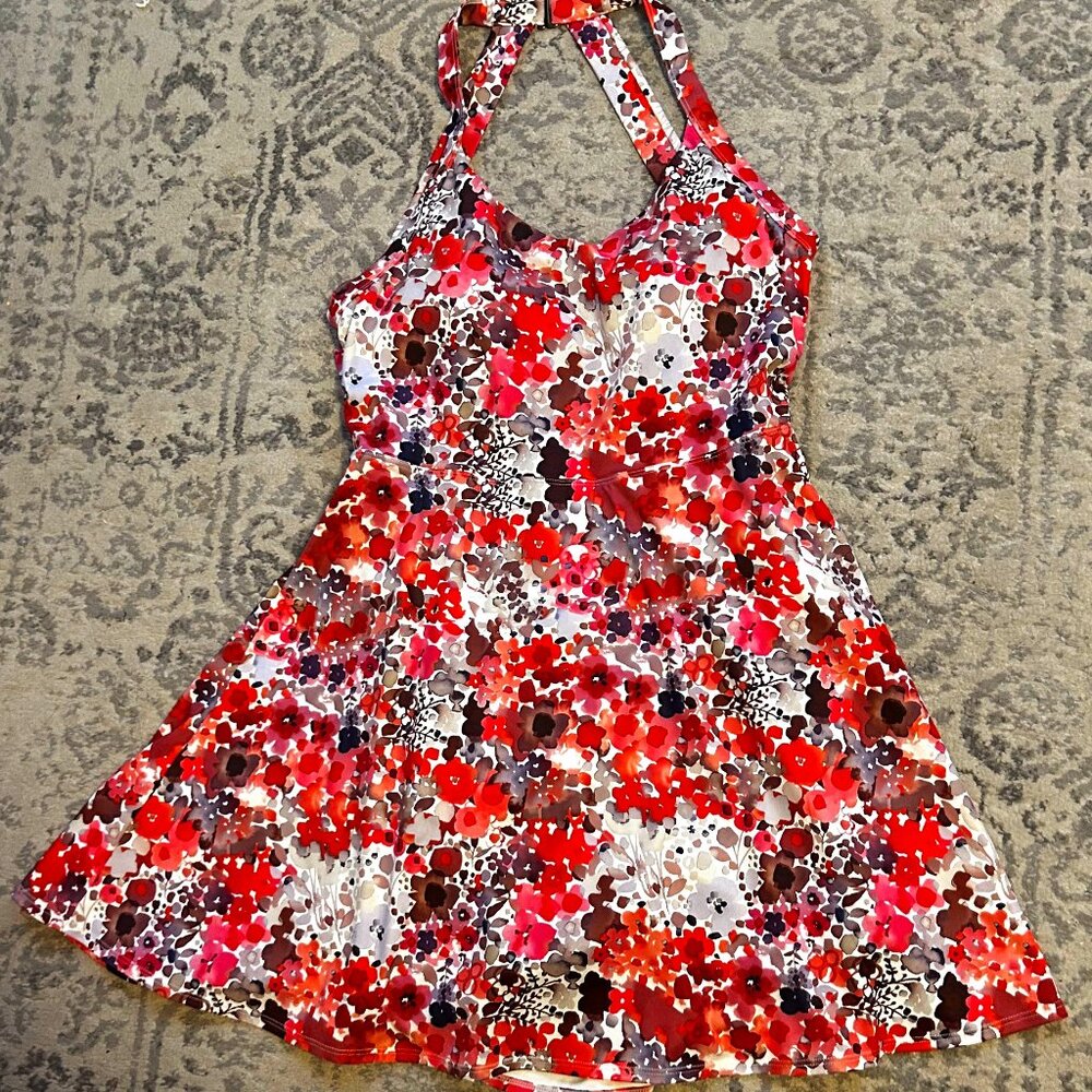 Backless Twisted Flare Dance Active Dress-Longer Length-Easy Peezy Edition. L